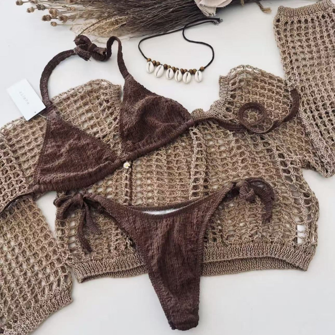 Dame bikini sæt med gennemsigtig overlayer Skovae