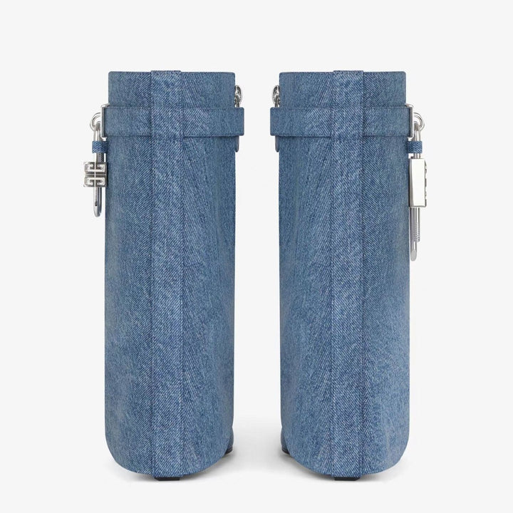 Femme Asymmetrisk Denim Wedge Støvler Stilla