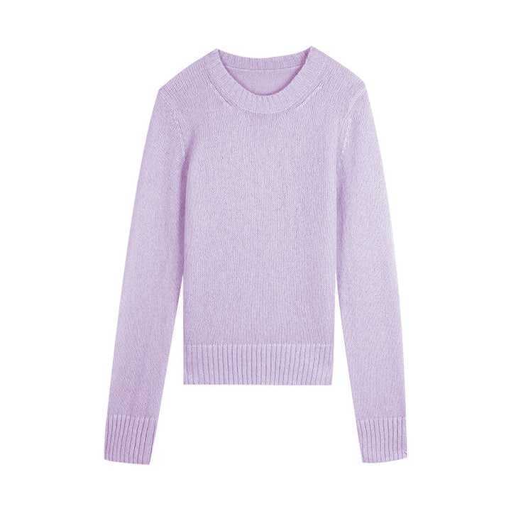 Dame elegant strikpullover med fin tekstur og tidløst rundhalsudskæring Stilla