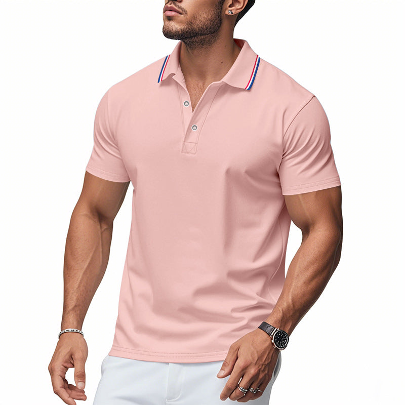 Herre Poloshirt med kontrasterende striber og moderne krave Stilla
