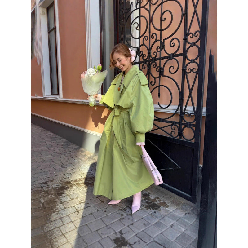 Dame Oversized Trenchcoat med voluminøse ærmer Stilla