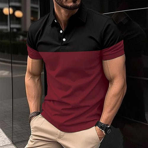 Herrer Poloshirt med moderne farveblok-design og komfortabel pasform Stilla