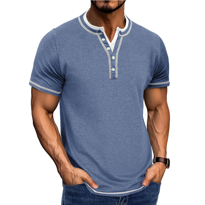 Herrer Kortærmet Henley-shirt med elegant knapliste og behagelig pasform Stilla
