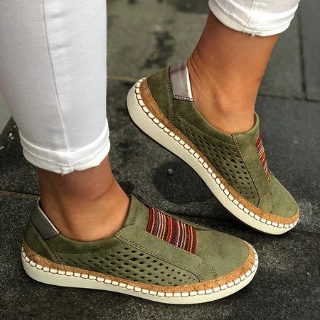 Damer nan lette Slipper-sneakers med korkkant og perforeret overmateriale Skovae