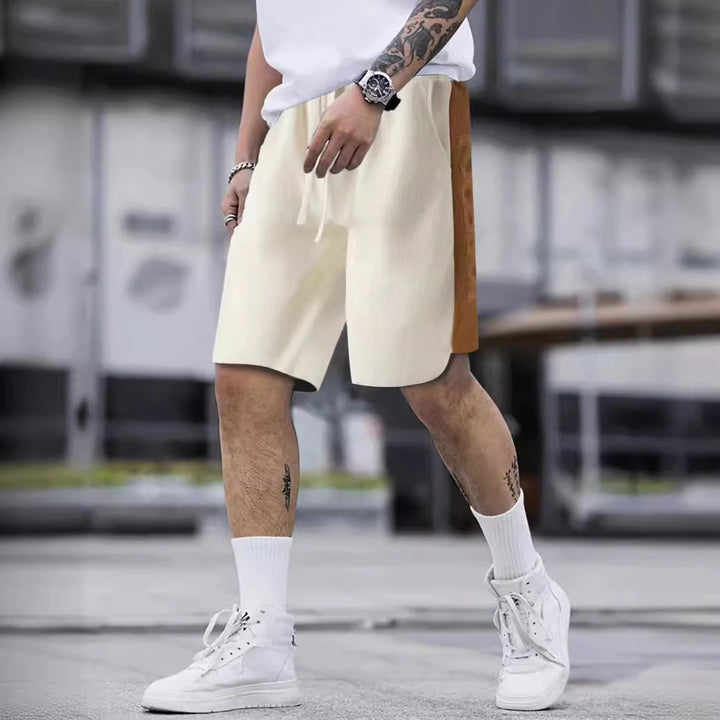 Herren Komfortable Sportshorts med sidefarvekontrast og elastisk talje Stilla
