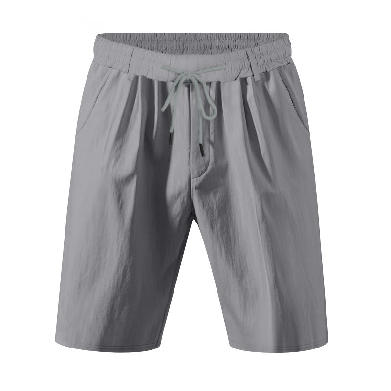 Herrer knæ-lange lette funktionelle shorts med elastisk talje, snortræk og dybe stiklommer Skovae