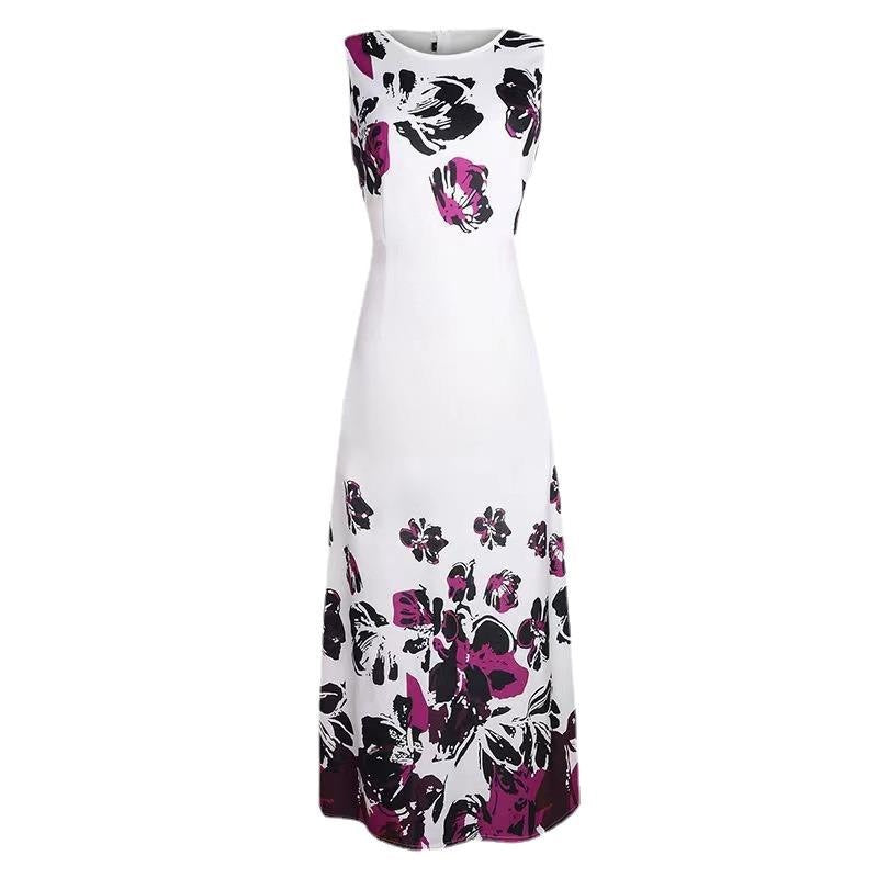 Dame Maxikjole med blomstret design Stilla