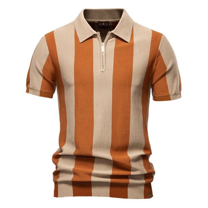 Herre kortærmet polo-shirt med trendy striber Stilla