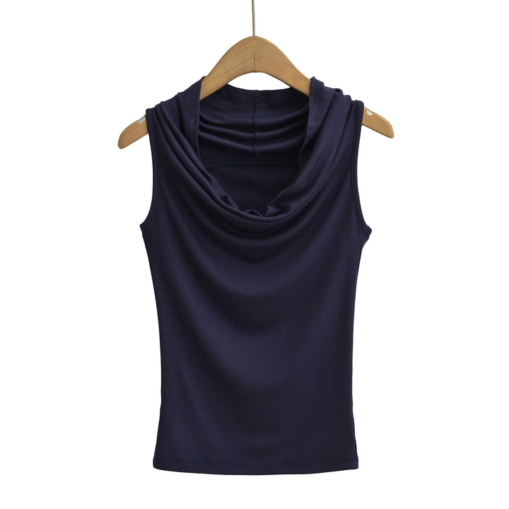 Dame ærmeløs Cowl-top i blødt, elastisk materiale Stilla