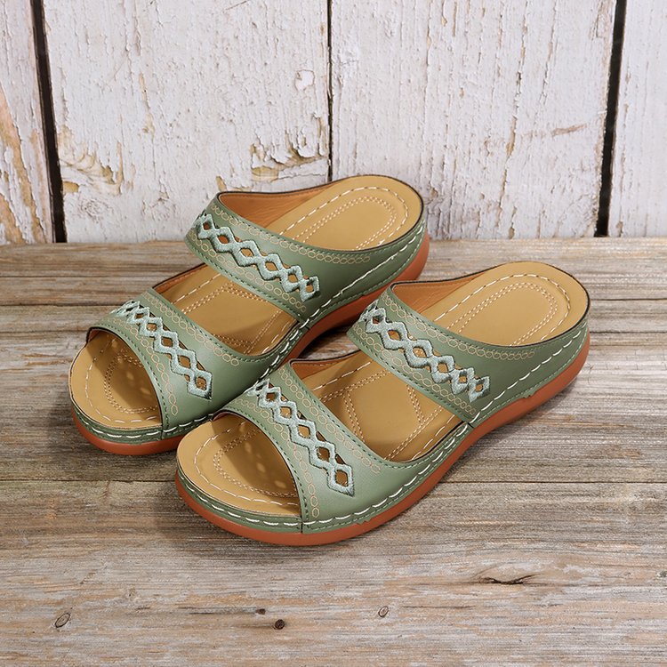 Dame komfort-sandaler med brede remme og ergonomisk fodseng Stilla