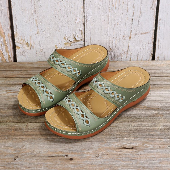 Dame komfort-sandaler med brede remme og ergonomisk fodseng Stilla
