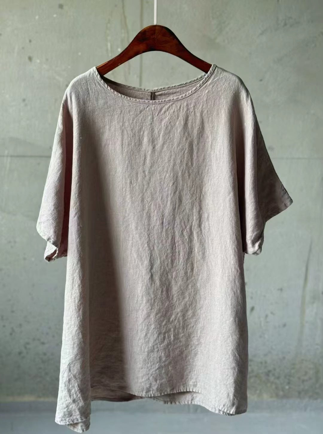 Dame Relaxed Fit Linned Tunika Top Stilla