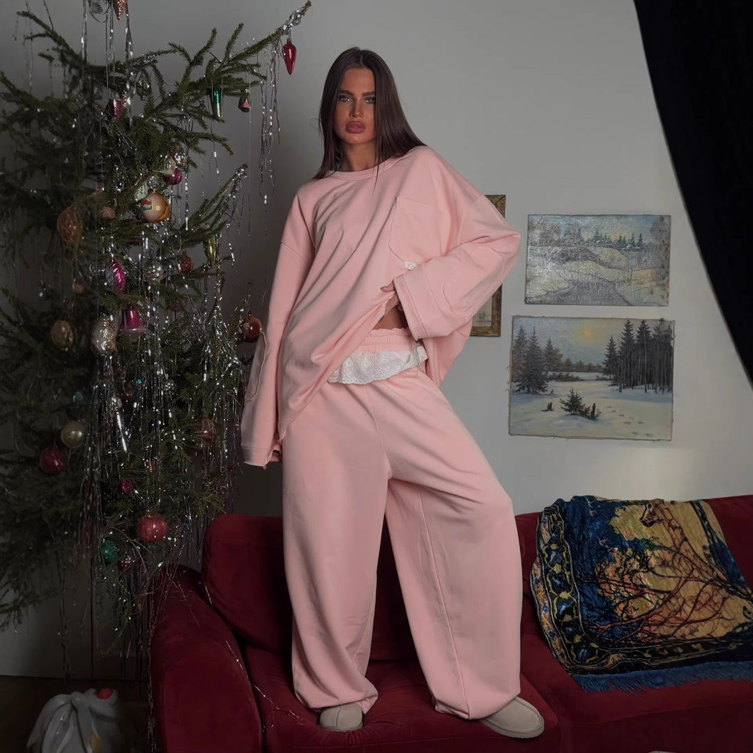 Kvinders oversized lounge sæt med blødt stof og komfortabel pasform Stilla