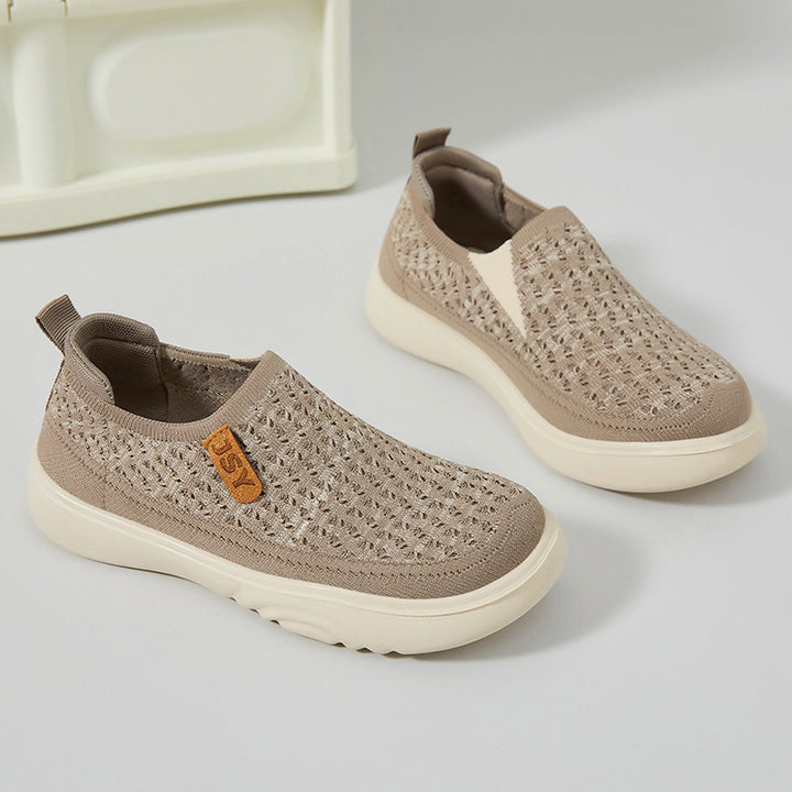 Dame fritid Slip-On sko med fleksibelt strikdesign og skridsikker sål Stilla