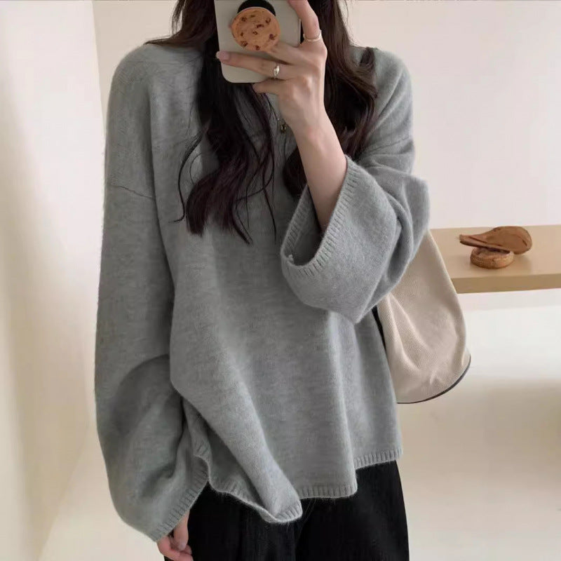 Kvinders oversized strikket sweater med bred skæring og fint materiale Stilla