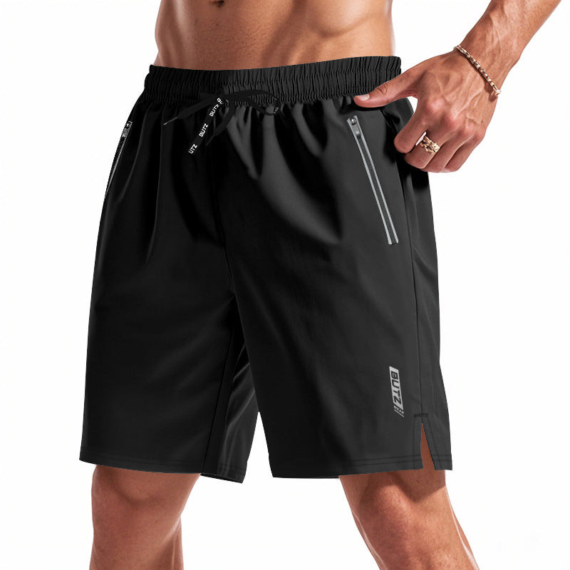 Herrer Sport Shorts med elastisk livvidde og praktiske lynlås-lommer Stilla