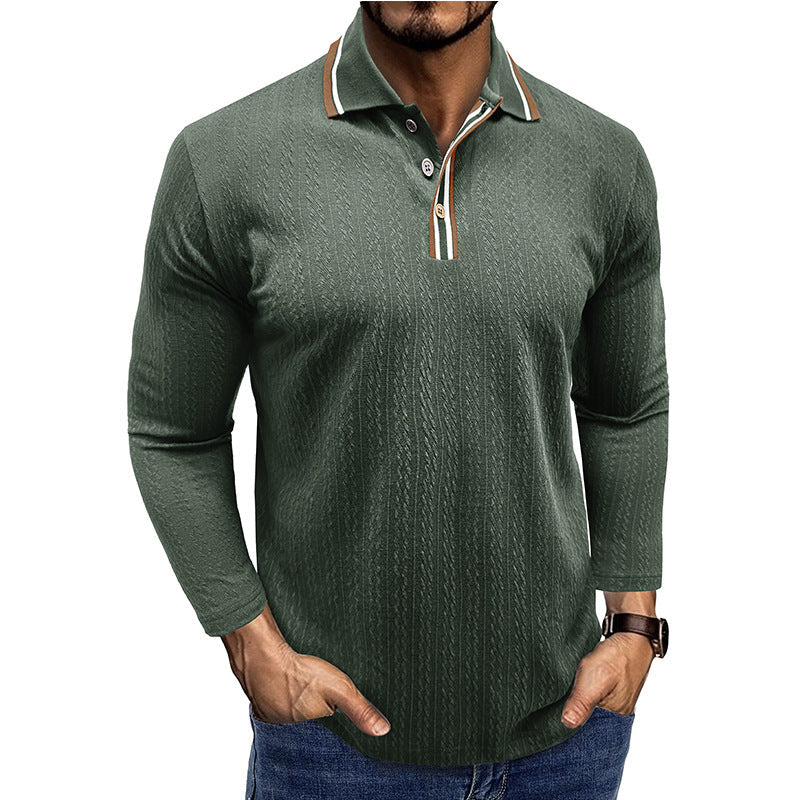 Stilla | Polo Shirt Tailored Fit Lange Ærmer Stribet Krave Strik Struktur