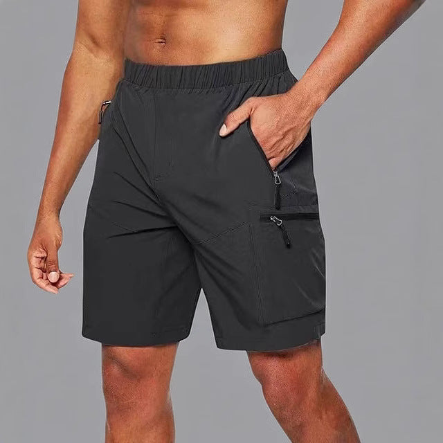 Herrer komfortable fritids-short med elastisk talje og praktiske lynlåslommer Stilla