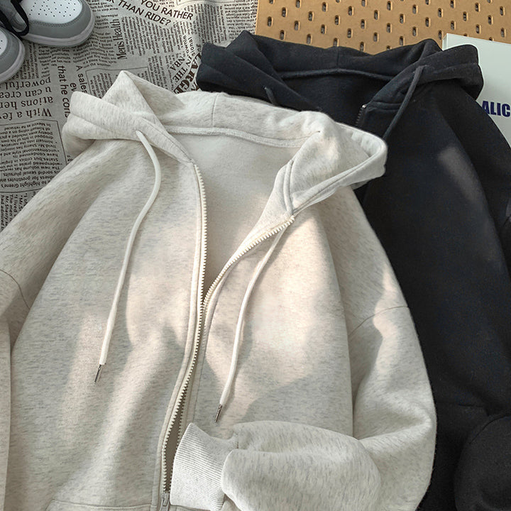 Kvindernes hoodie sweatshirt jakke med ergonomisk snit og praktisk lynlås