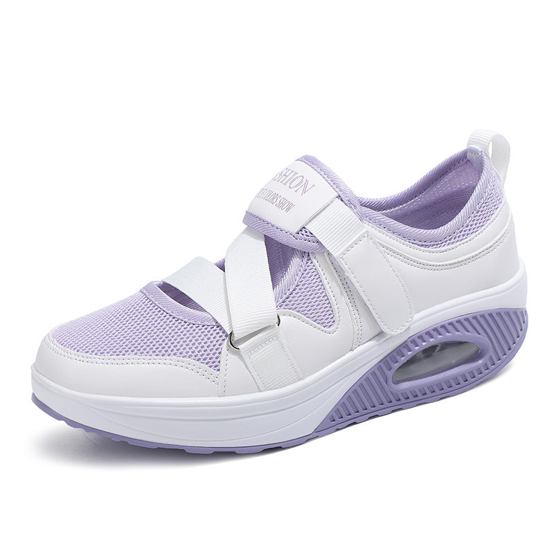 Dame nan stabiliserende komfort-sneaker med luftpolstret kile sål og velcro-rem lukning Skovae