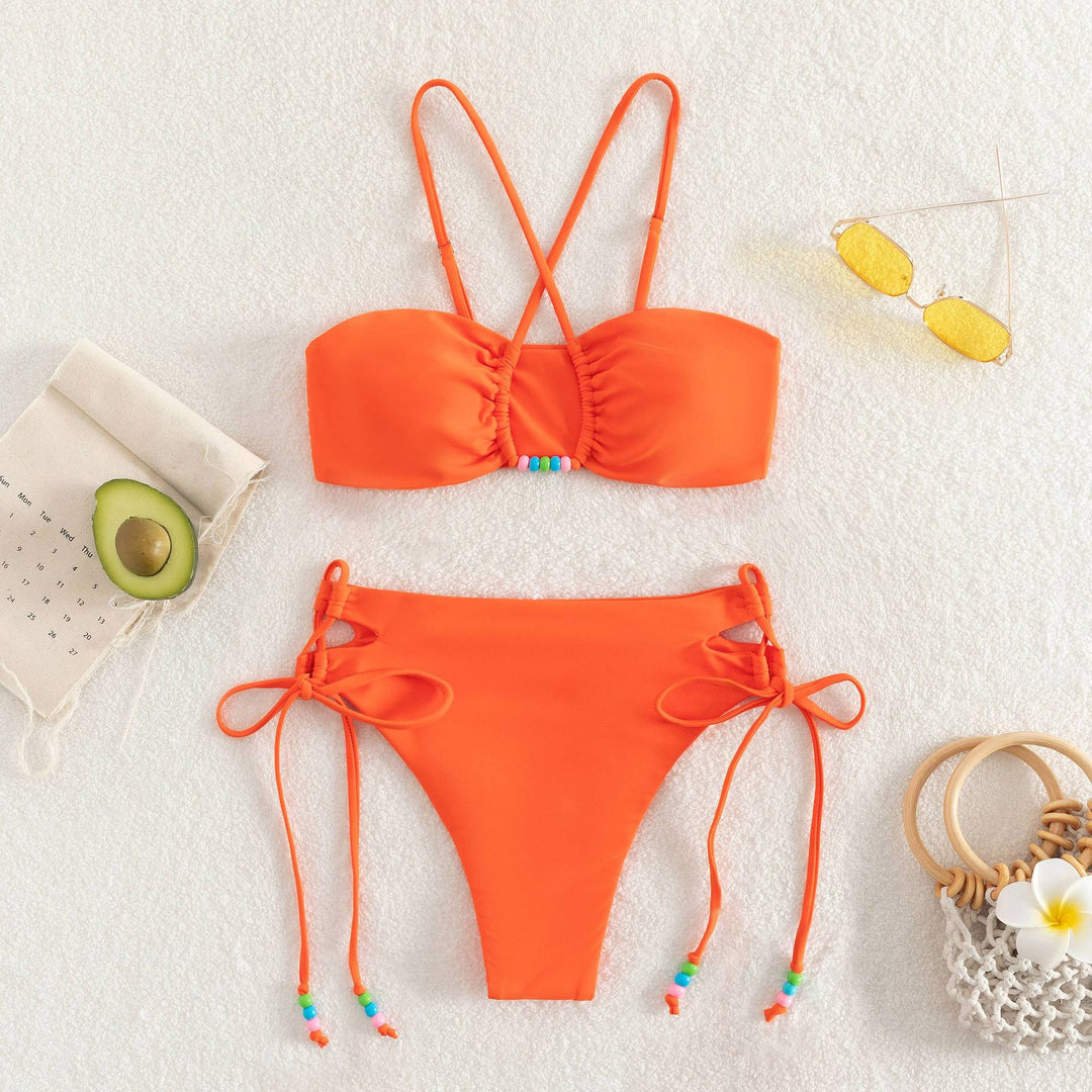 Dame Bandeau-bikini med legende krydsdesign Skovae