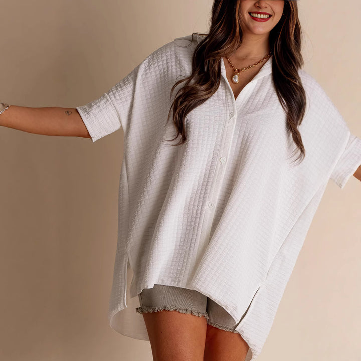 Dame Oversized Skjorte med struktureret stof med lommer Stilla