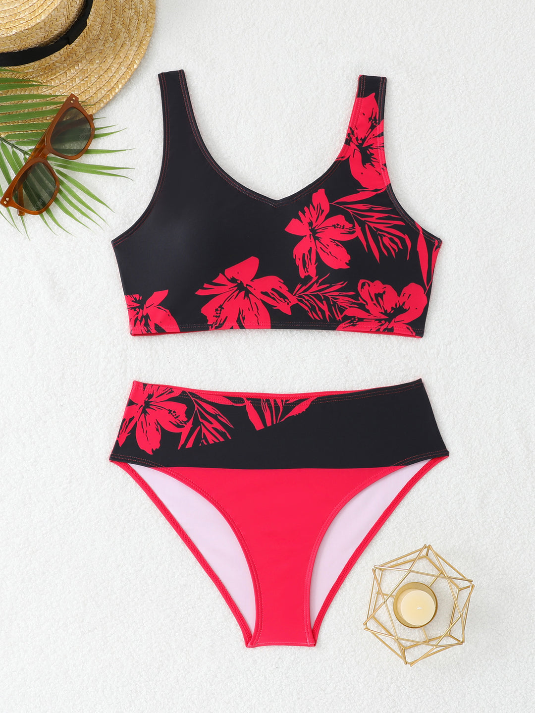 Dame Sporty bikini sæt med blomstermotiv Skovae