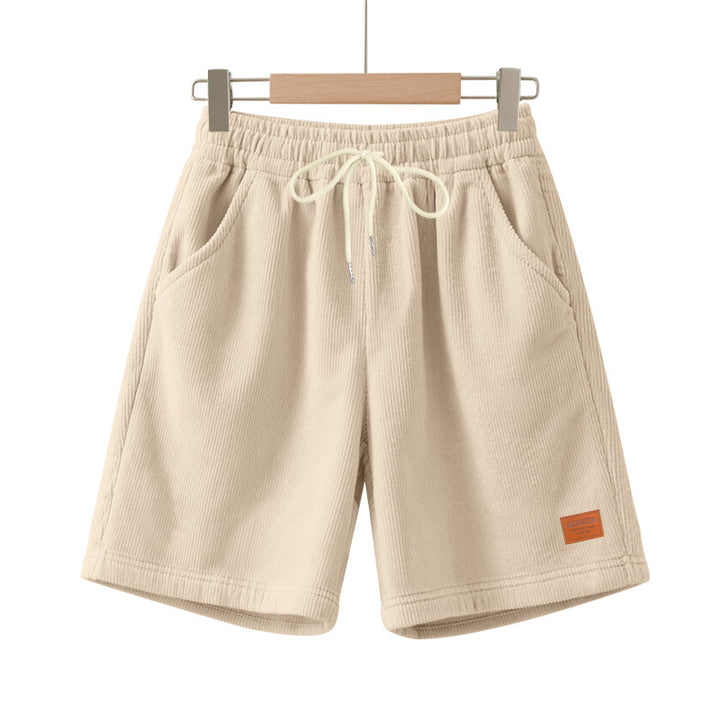 Herrer nan casual Bermuda shorts lavet af fint struktureret bomuldsblanding med elastisk talje og snor.