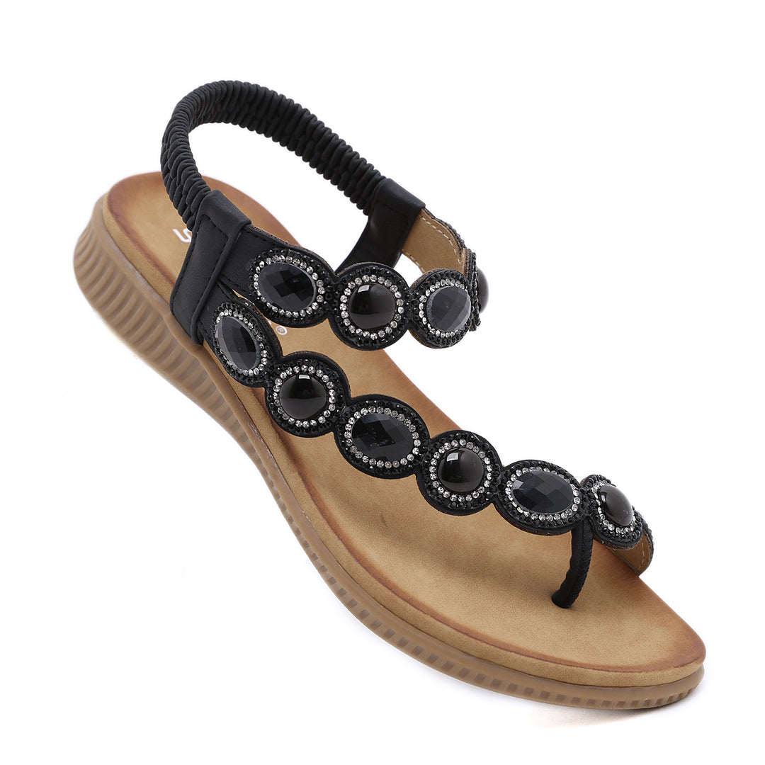 Dame elegante sandaler med mode smykkedetaljer og behagelig sål Stilla