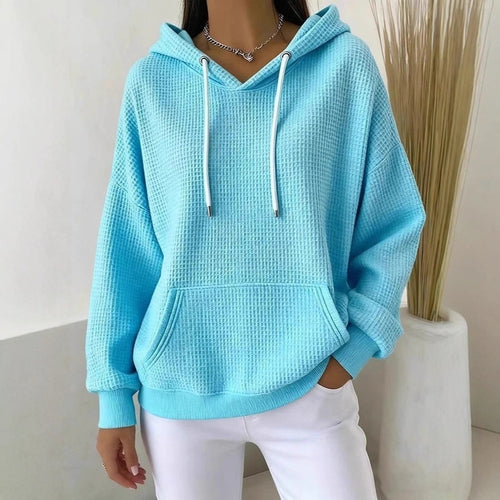 Dame casual hoodie med tekstureret stof Stilla