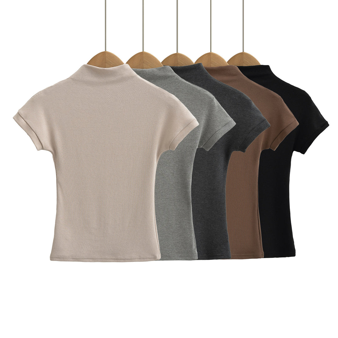 Dame Kortærmet Poloshirt med Ståkrave og tætsiddende pasform Stilla