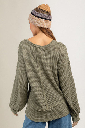 Stilla | Mode V-hals Langærmet Løs Strikket Sweatshirt