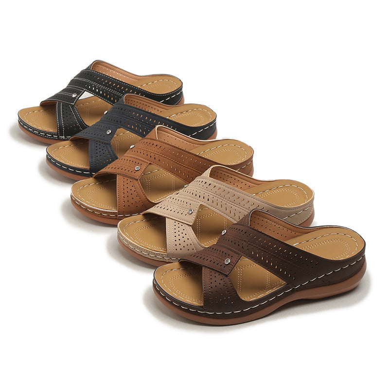 Damer komfort-sandaler med gennemboret design og skridsikker sål Stilla