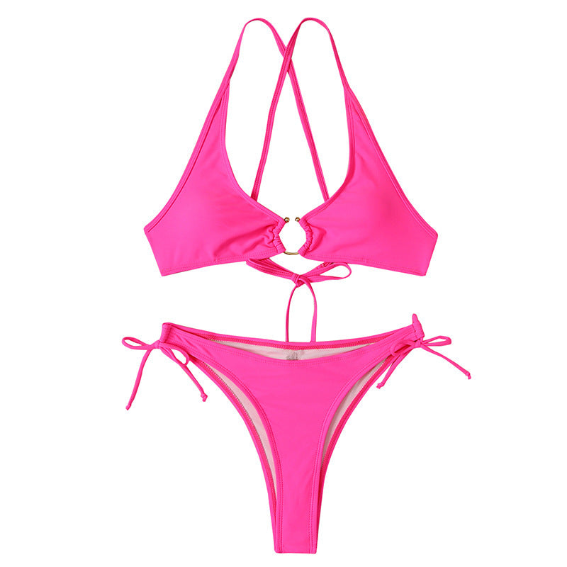 Dame bikini-sæt med justerbar top og smagfuld knude-detalje Stilla