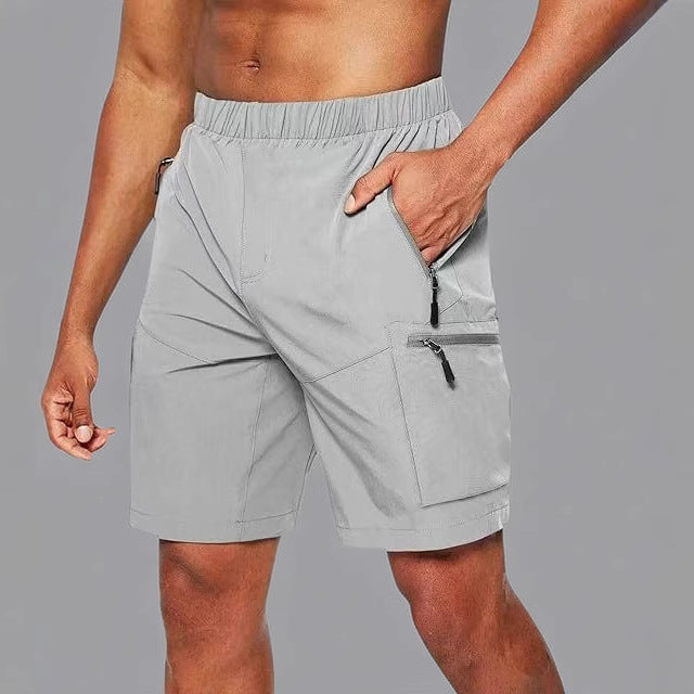 Herrer komfortable fritids-short med elastisk talje og praktiske lynlåslommer Stilla