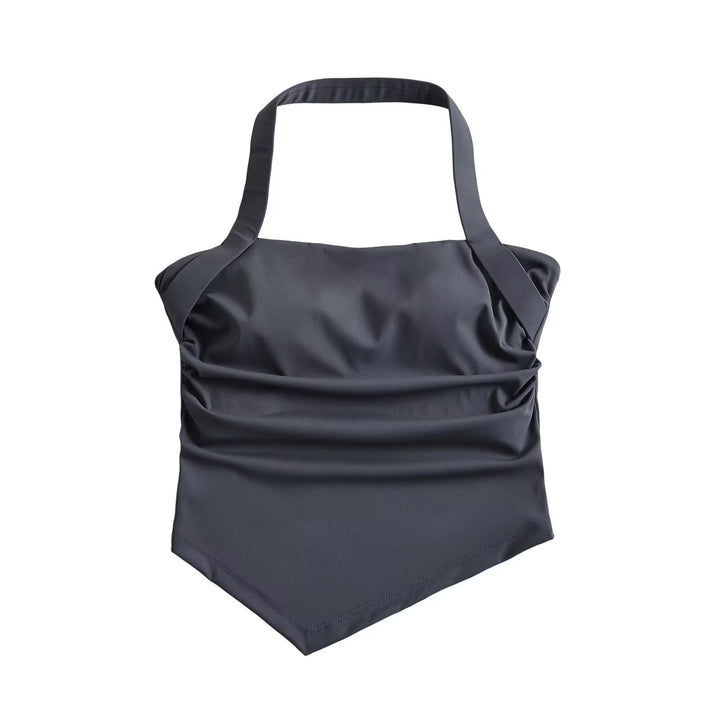Dame top med elegant indpakningsudseende og fint flæse design Stilla