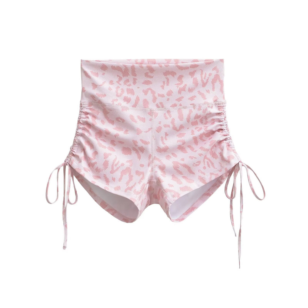 Dame Sporty Shorts med sidelæns flæse detaljer og elastisk talje Stilla