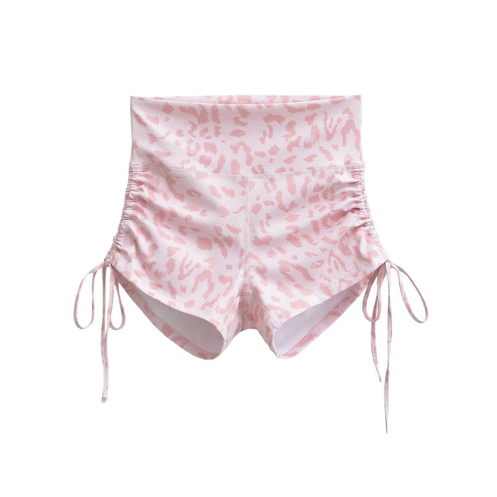 Dame Sporty Shorts med sidelæns flæse detaljer og elastisk talje Stilla
