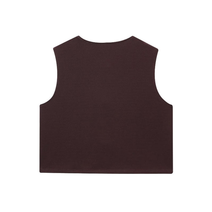 Dame Modest Vest med dekorative muslingeknapper Stilla