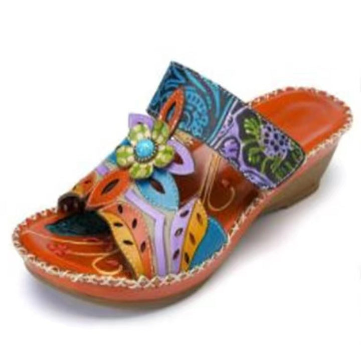 Dame Komfort-sandaler med blomstret design og polstret fodseng Stilla