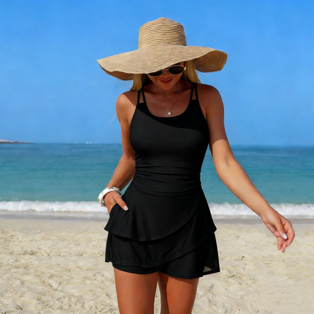 Dame Sporty badedragt med ruffles detaljer Skovae