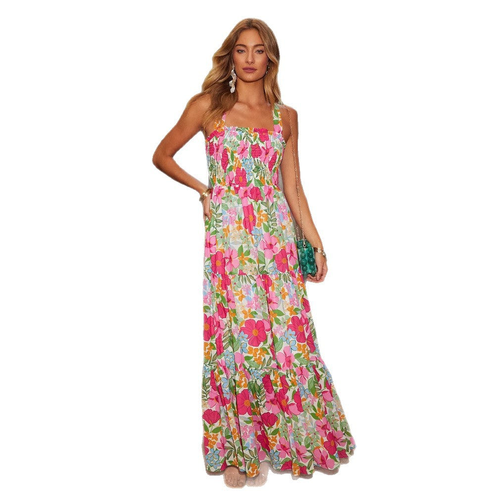 Kvinders Maxi Kjole med Blomstermønster og Off-the-Shoulder Design Stilla