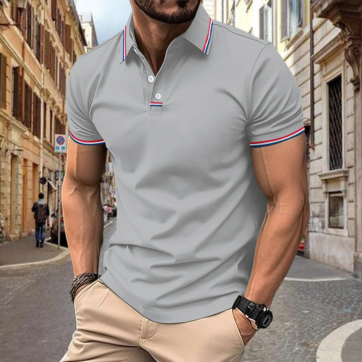 Herrer polo skjorte med kreativ farvekontrast og åndbart stof Stilla