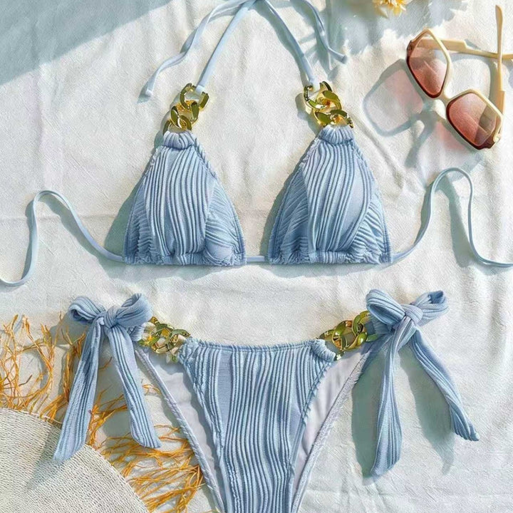 Dame Triangel-Bikini med elegant kæde-detalje Skovae
