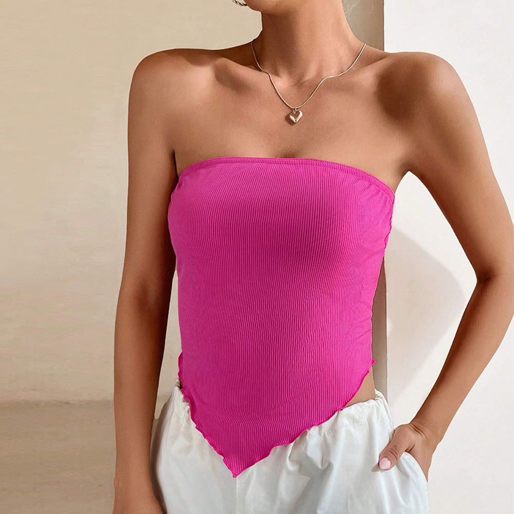 Kvinder crop bodysuit med off-the-shoulder design og asymmetrisk kant Stilla