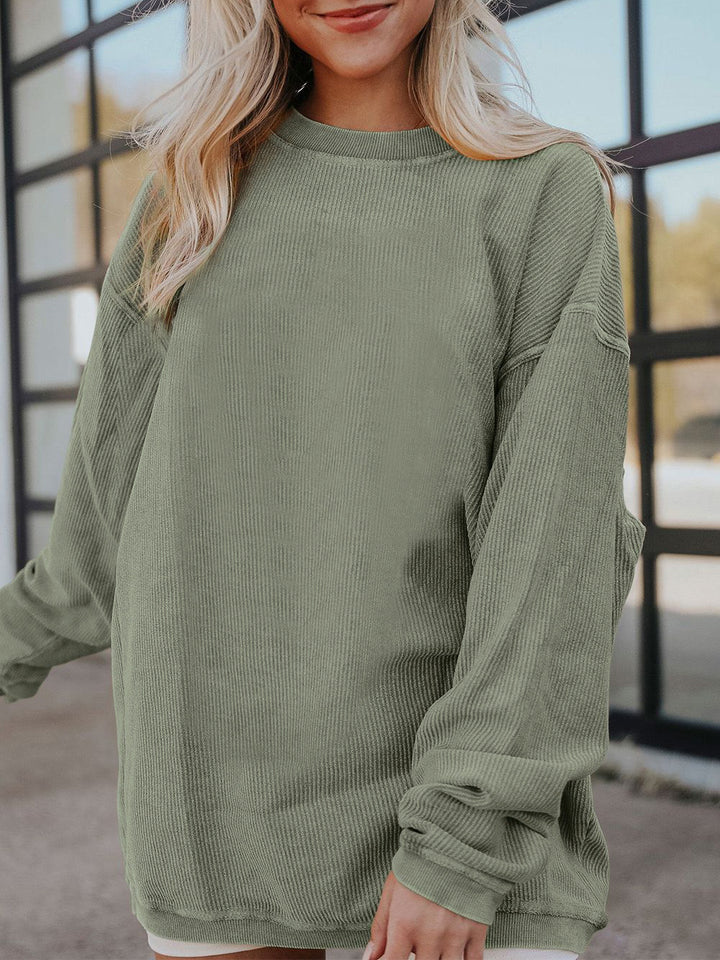 Dame Oversized Sweatshirt med ribstruktur og afslappet snit Stilla