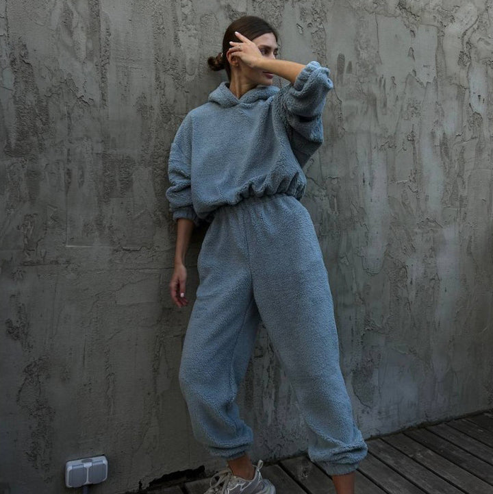 Dame Fleece-Hoodie og Joggingbukser Sæt Stilla