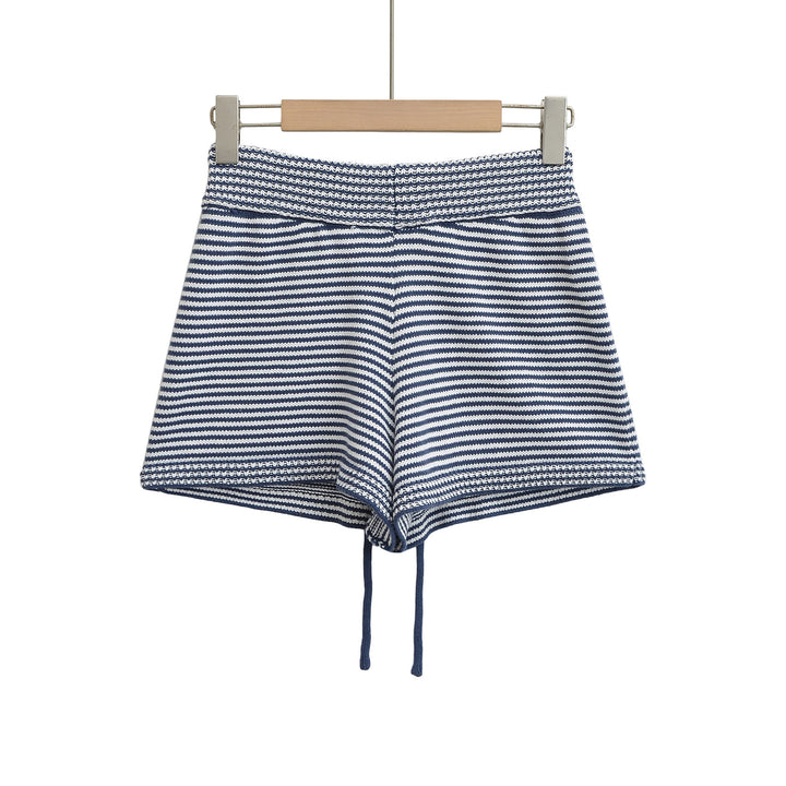 Dame stribede sportshorts med elastisk talje og snor Stilla
