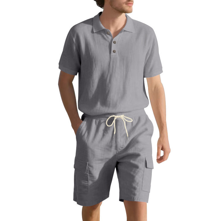 Herrer stilfuld polo skjorte med komfortable cargo shorts Stilla
