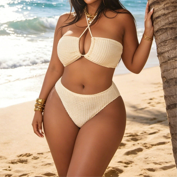 Dame Bandeau-bikini med asymmetrisk nederdel Skovae
